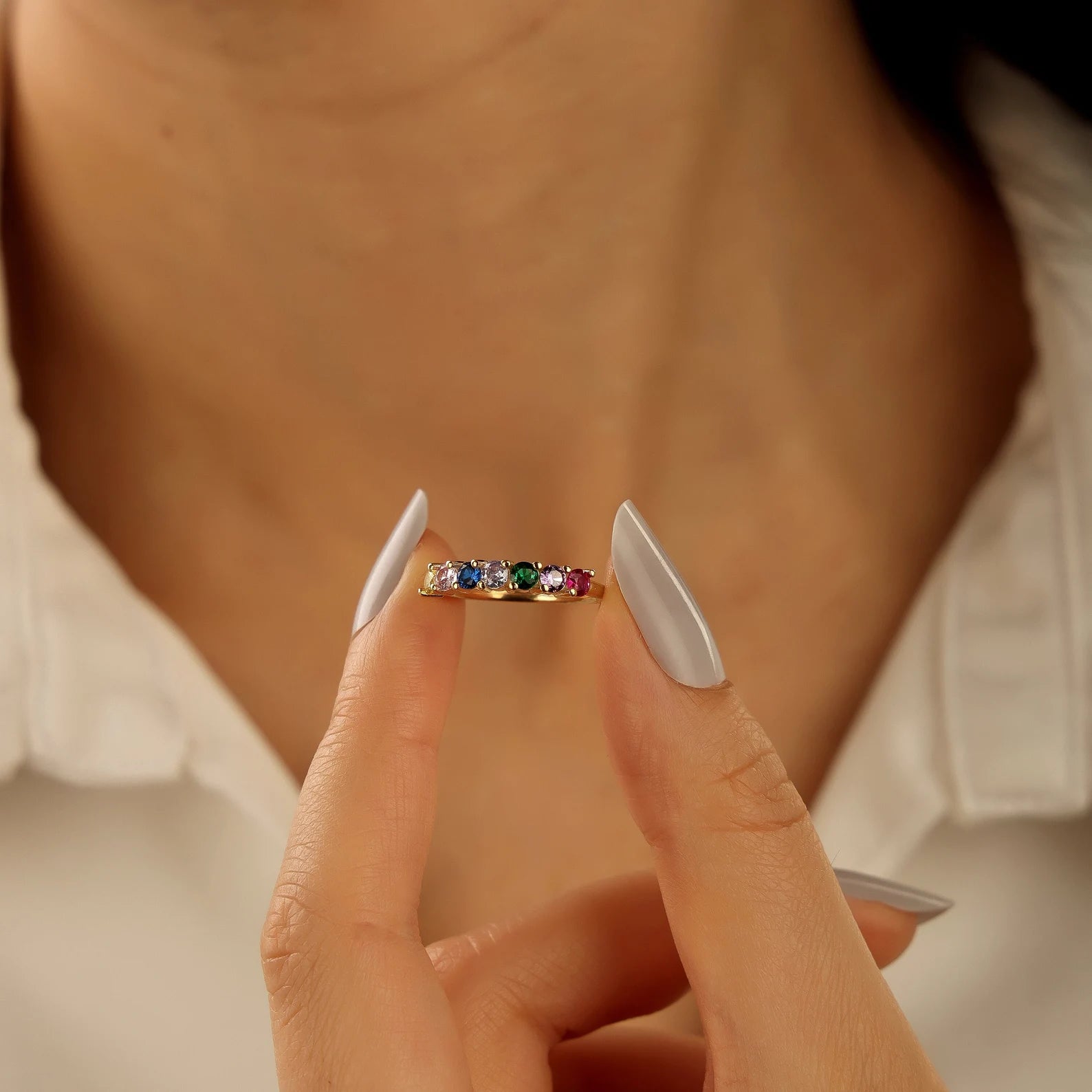 Geburtsstein Ring für Mutter